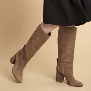 Tory Burch Contraire Suede 90mm Knee Boot